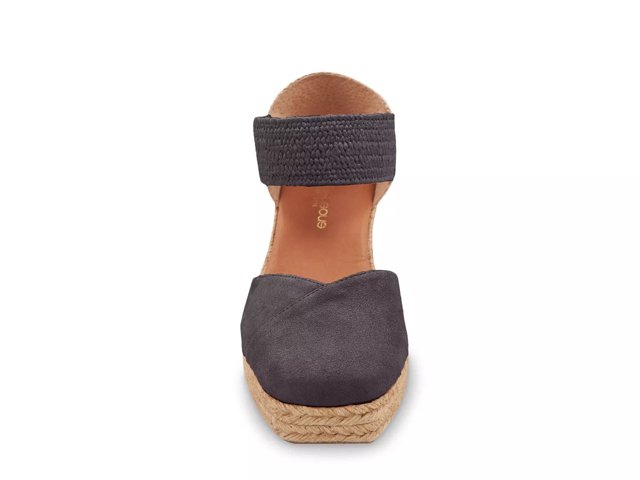 Andre Assous Women s Pedra Ankle Strap Espadrille Platform Wedge Pumps Black Size 10