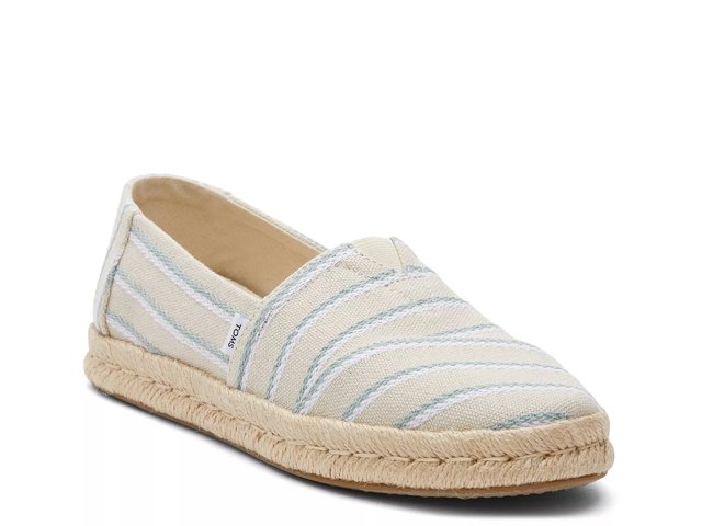 Toms Women s Alpargata Rope 2.0 Cream Stripes Espadrille Size 9