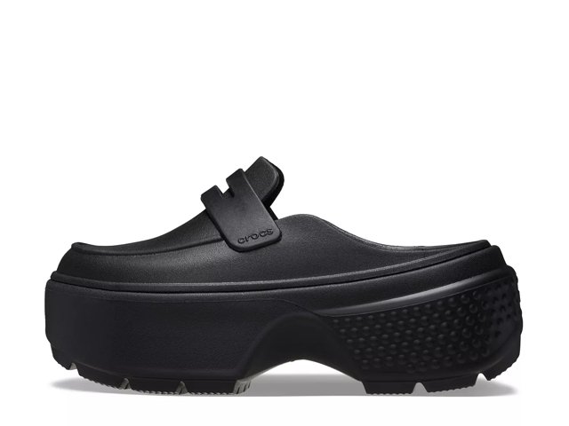 Crocs Stomp High Shine Loafer Black Men Slip On Platform