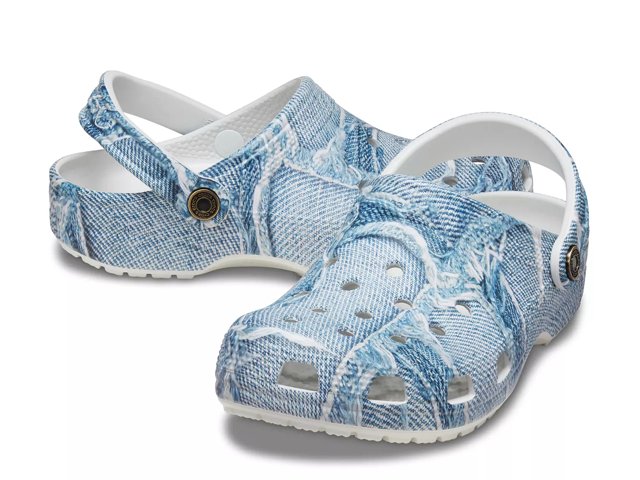Blue jean crocs clearance