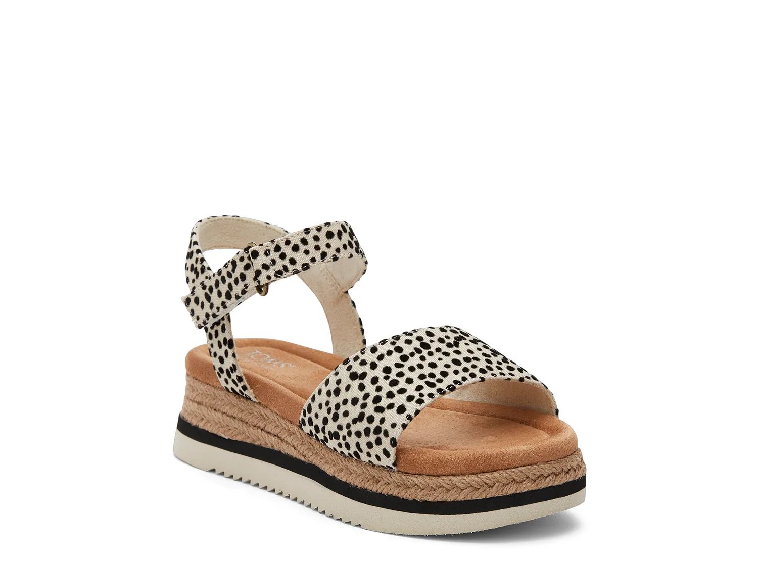 Toms canvas outlet strappy wedge heel