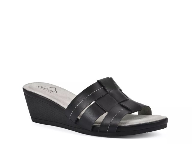 White mountain black sandals on sale