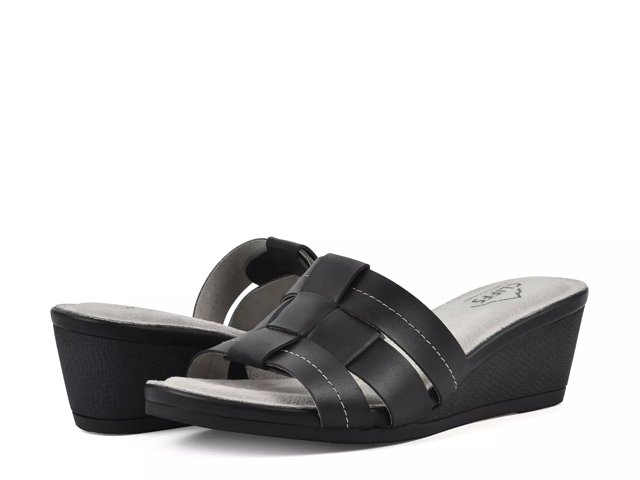 White mountain black wedge sandals new arrivals