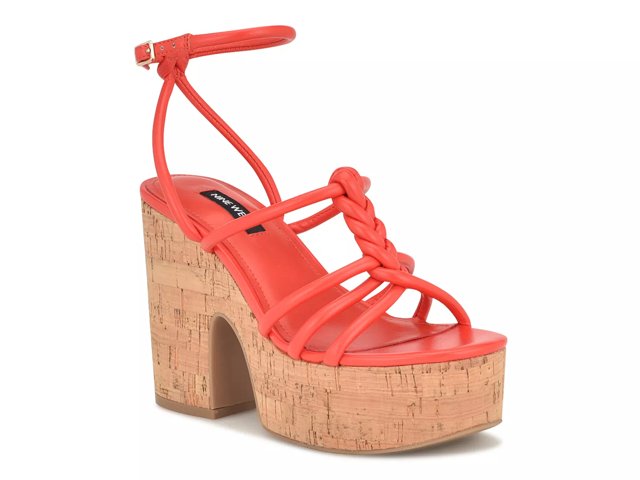 Nine west red wedge sandals best sale