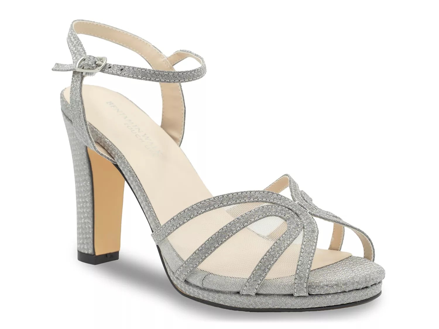 Touch Ups by Benjamin Walk Anya Sandal | Women's | Silver Metallic | Size 6 | Heels | Sandals | Ankle Strap