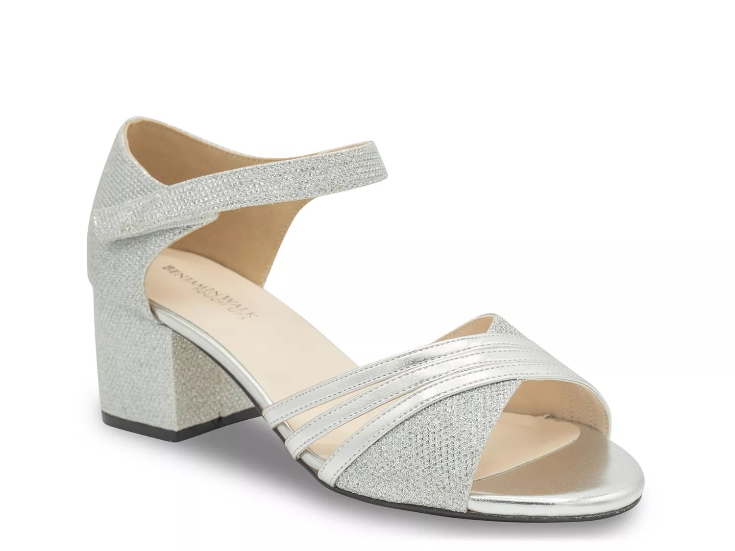 Touch Ups by Benjamin Walk Foster Sandal | Women's | Silver Metallic | Size 5 | Heels | Sandals | Ankle Strap