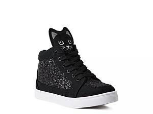 Girls black best sale high top sneakers