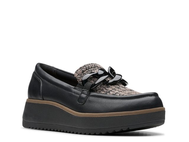 Clarks Women s Collection Zylah May Shoes Black Loafers 10