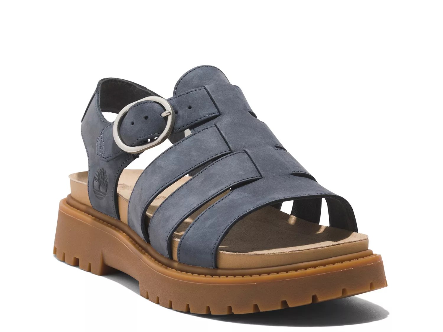 Fisherman sandals with lug soles. Back strap with buckle closure