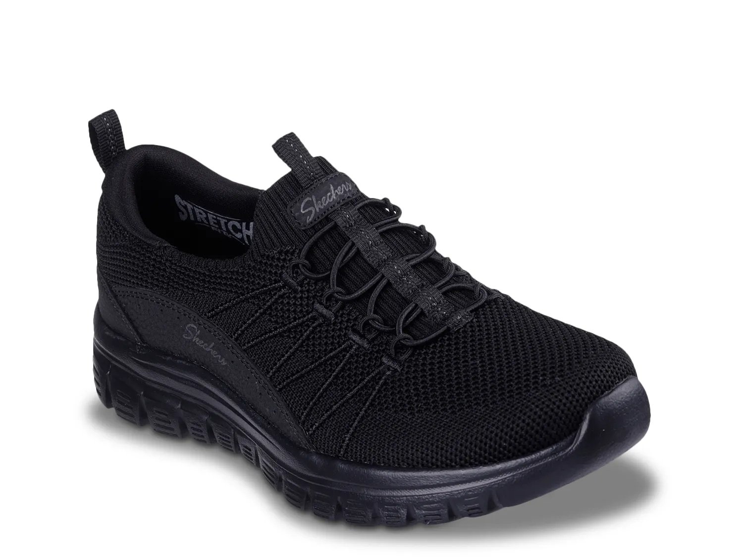 Ladies skechers with elastic laces best sale