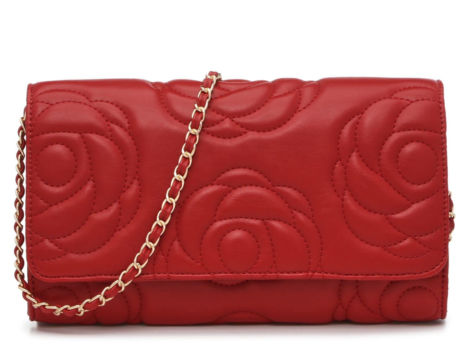 Embossed Floral Convertible Clutch