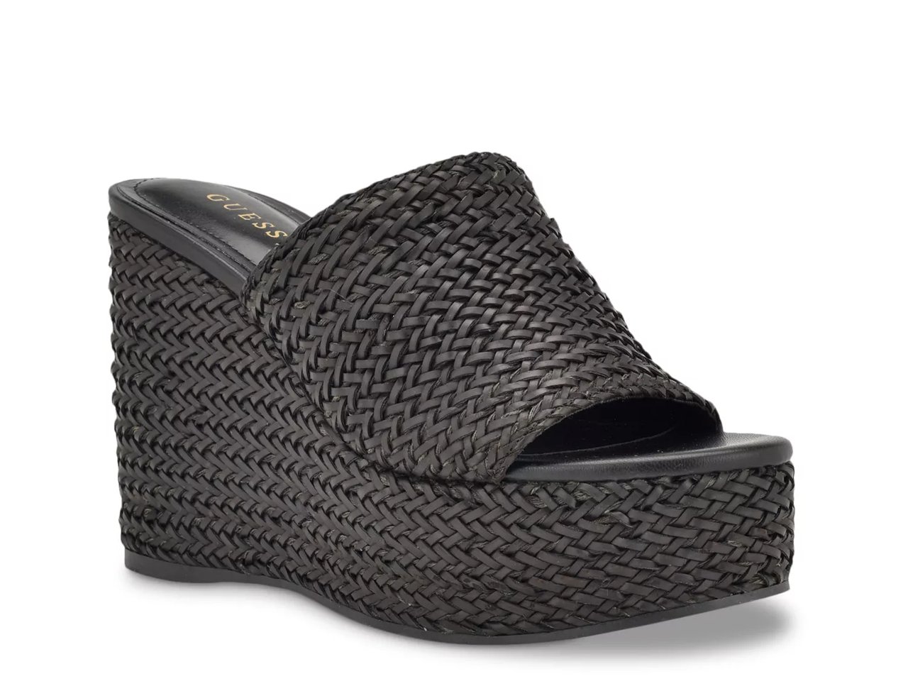 Guess black wedge sandals outlet