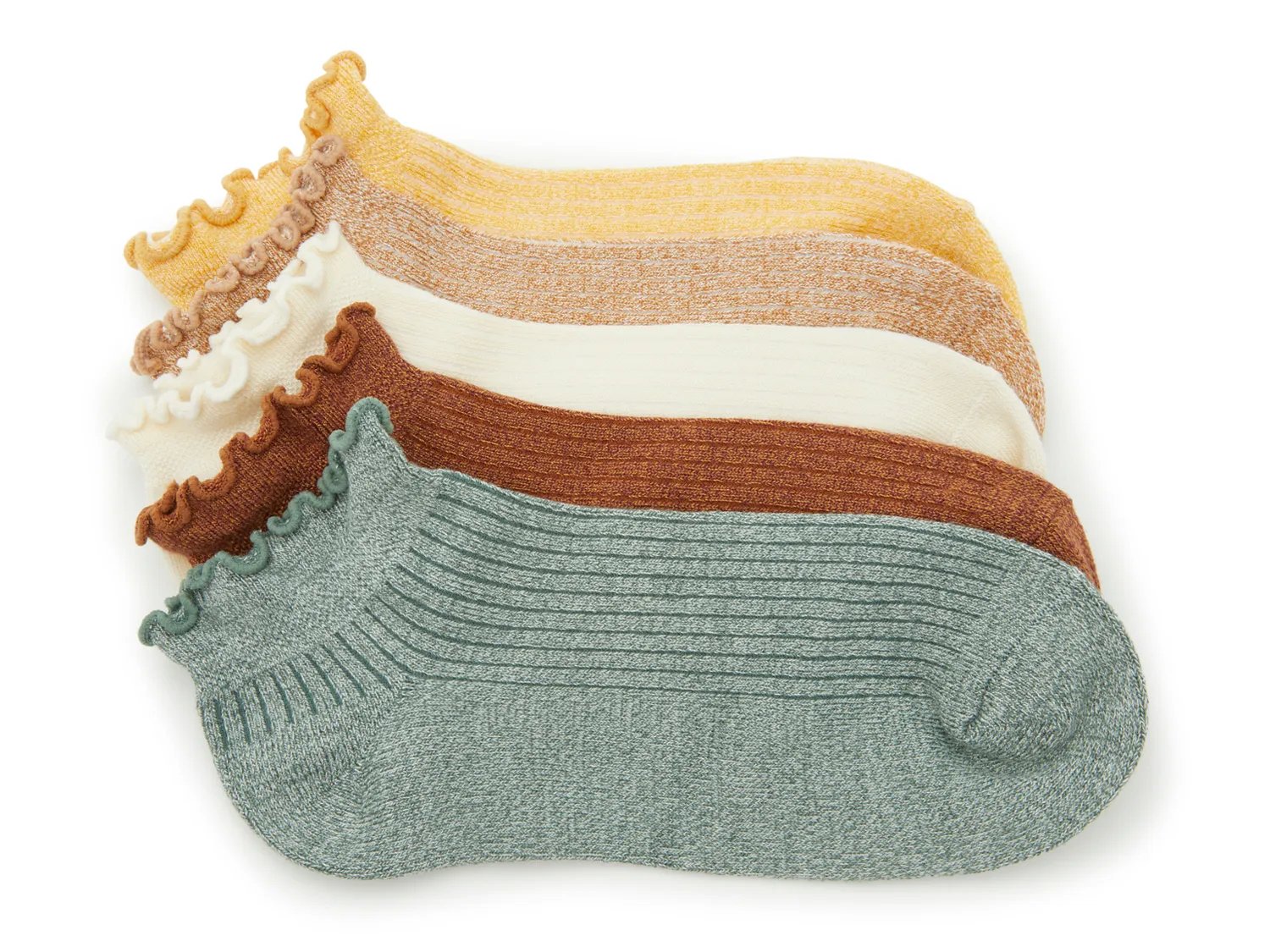 Crown Vintage Lettuce Edge Ankle Socks - 5 Pack - Free
