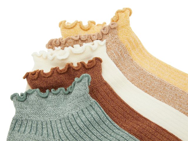 Crown Vintage Lettuce Edge Ankle Socks - 5 Pack - Free Shipping | DSW