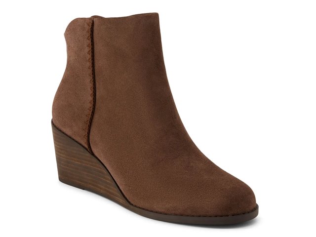 Toms Women s Joanna Wedge Bootie Brown Wedge Boots 7.5