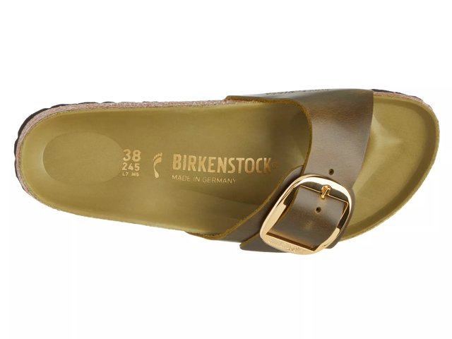 Birkenstock Women s Madrid Big Buckle Oiled Leather in Olive Green 36 Narrow