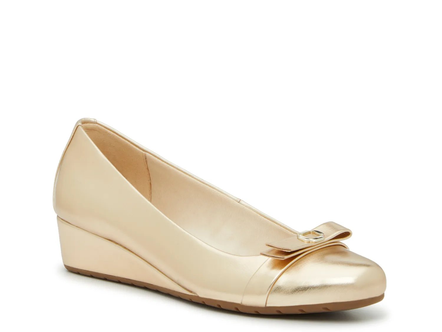 Anne Klein Mesa Wedge Pump | Women's | Gold Metallic | Size 6.5 | Pumps | Wedge