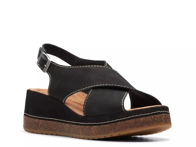 Clarks ladies wedge sandals shop