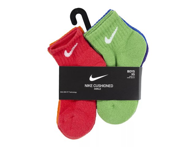 Nike Cushioned Kids Quarter Ankle Socks 6 Pack