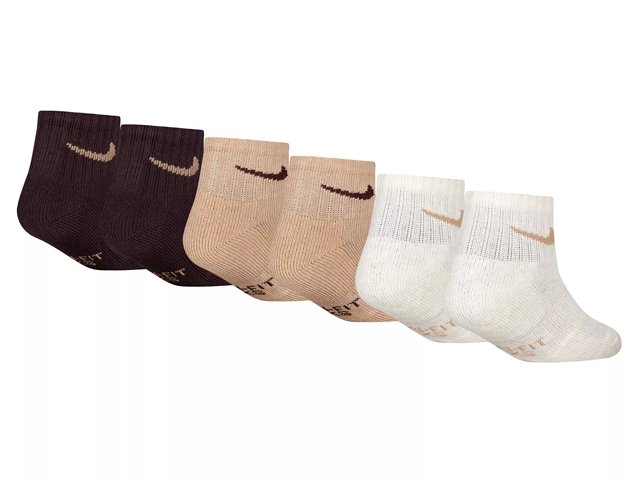 Nike Cushioned Kids' Quarter Ankle Socks - 6 Pack
