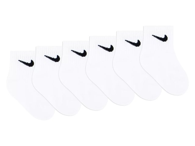 Nike Solid Kids' Quarter Ankle Socks - 6 Pack
