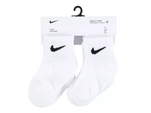 Nike Solid Kids' Quarter Ankle Socks - 6 Pack