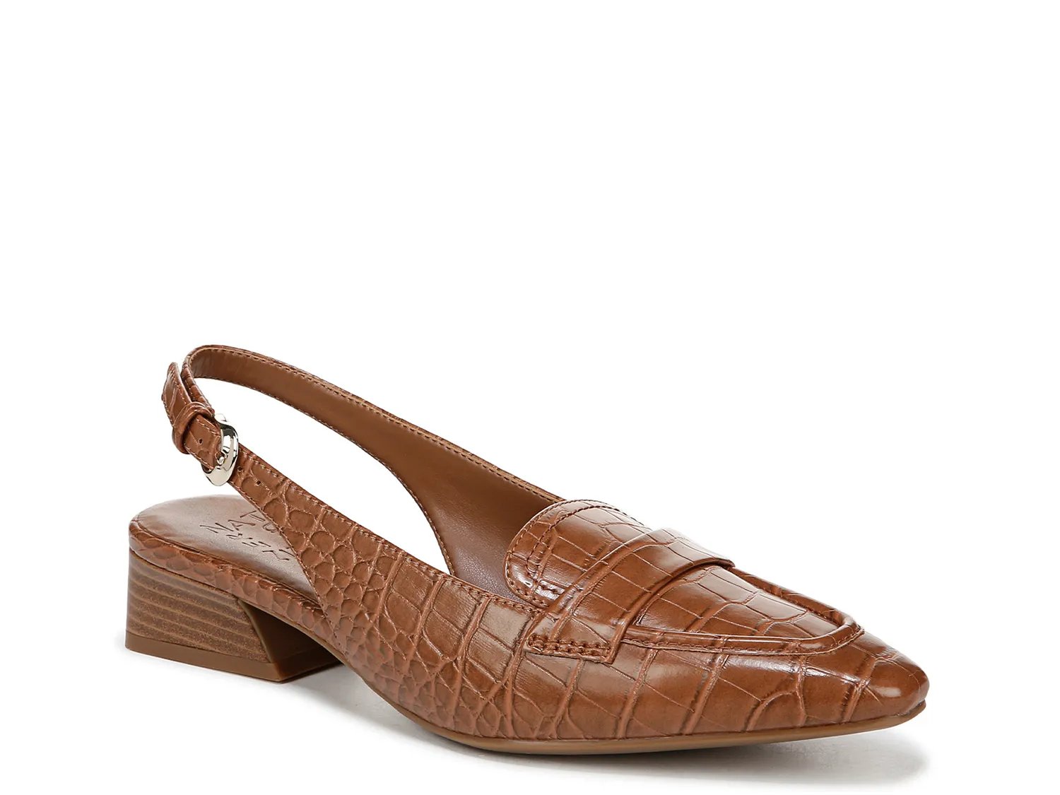 Naturalizer Wide Width Garner Pump | Women's | Light Brown Croc Print | Size 7 | Loafers | Pumps | Slingback