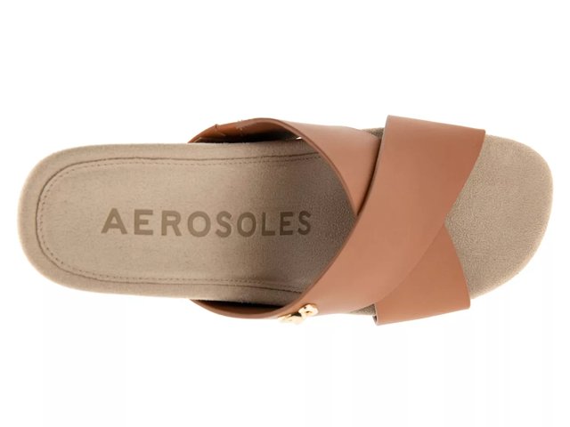Aerosoles Madina Women s Leather Wedge Sandals Size 9.5 Medium