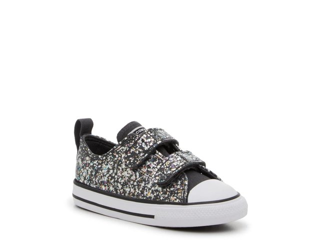 Kids black glitter converse clearance
