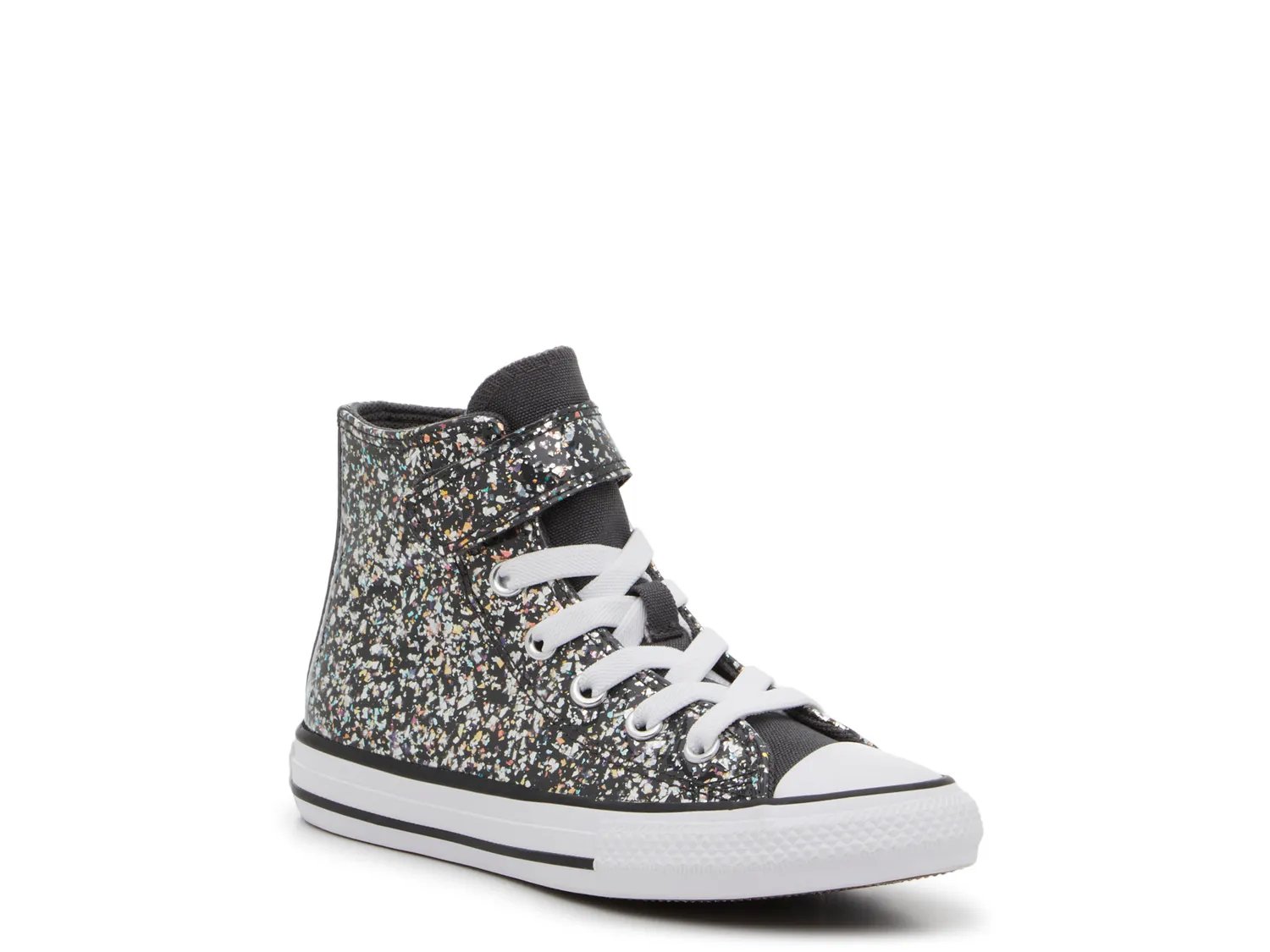 Converse Chuck Taylor All Star Kids Glitter Easy On Sneakers Girl s Size 2 Dark Matter