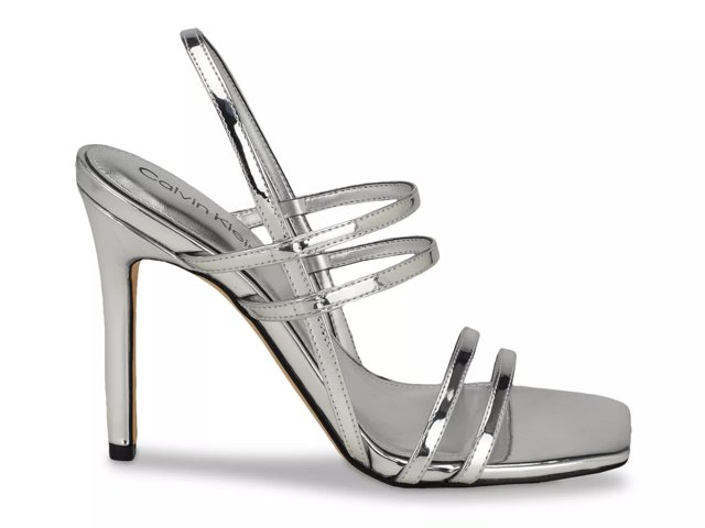 Calvin klein silver sandals on sale
