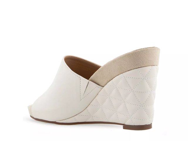 Aerosoles Pierce Women s Wedge Sandals Size 10 Medium Eggnog PU Leather