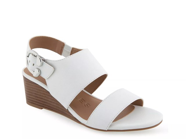 Women s Aerosoles Worth Espadrille Wedge Sandals in White Combo Size 8 Wide