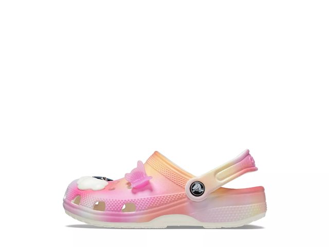 Crocs Classic Cloud Charm Clog Baby Toddler Rainbow Multi Color Womens Size 12