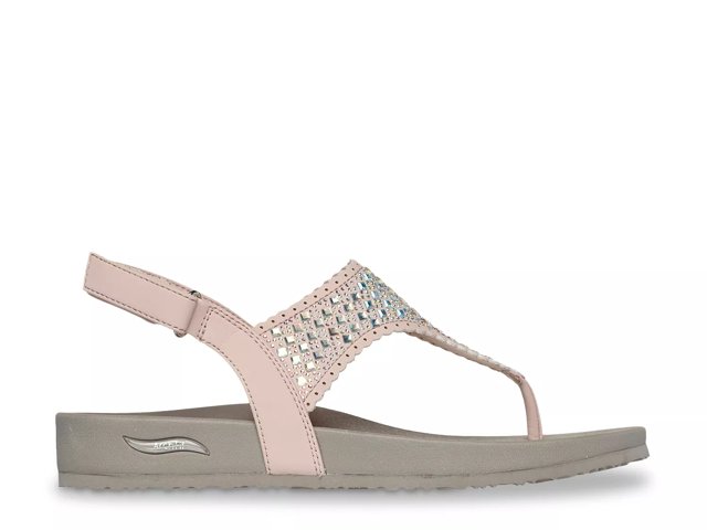 Rose gold skechers sandals top