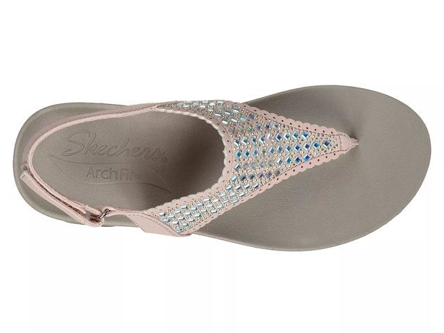 Skechers Women s Arch Fit Meditation Pixie Sandals Size 7.0 Light Pink Synthetic Vegan