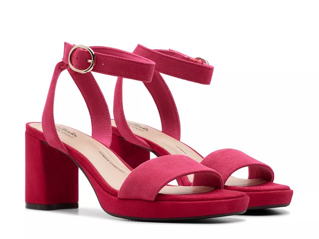 Clarks heels pink cheap
