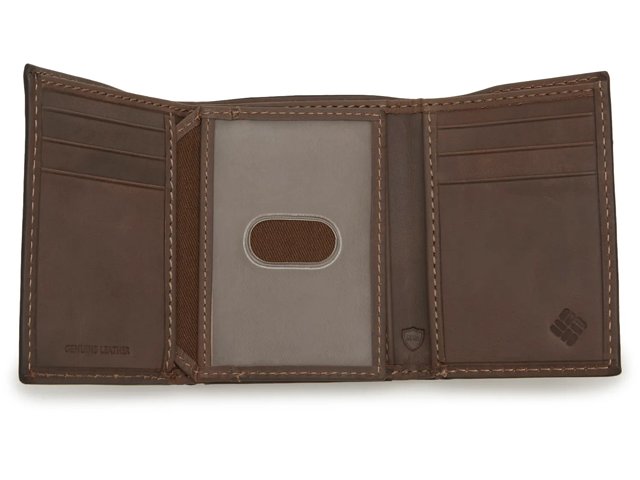 『Hollywood Wallet BROWN』 Columbia Brown Leather Trifold Wallet - Free Shipping | DSW