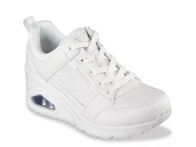Skechers memory foam white sneakers cheap