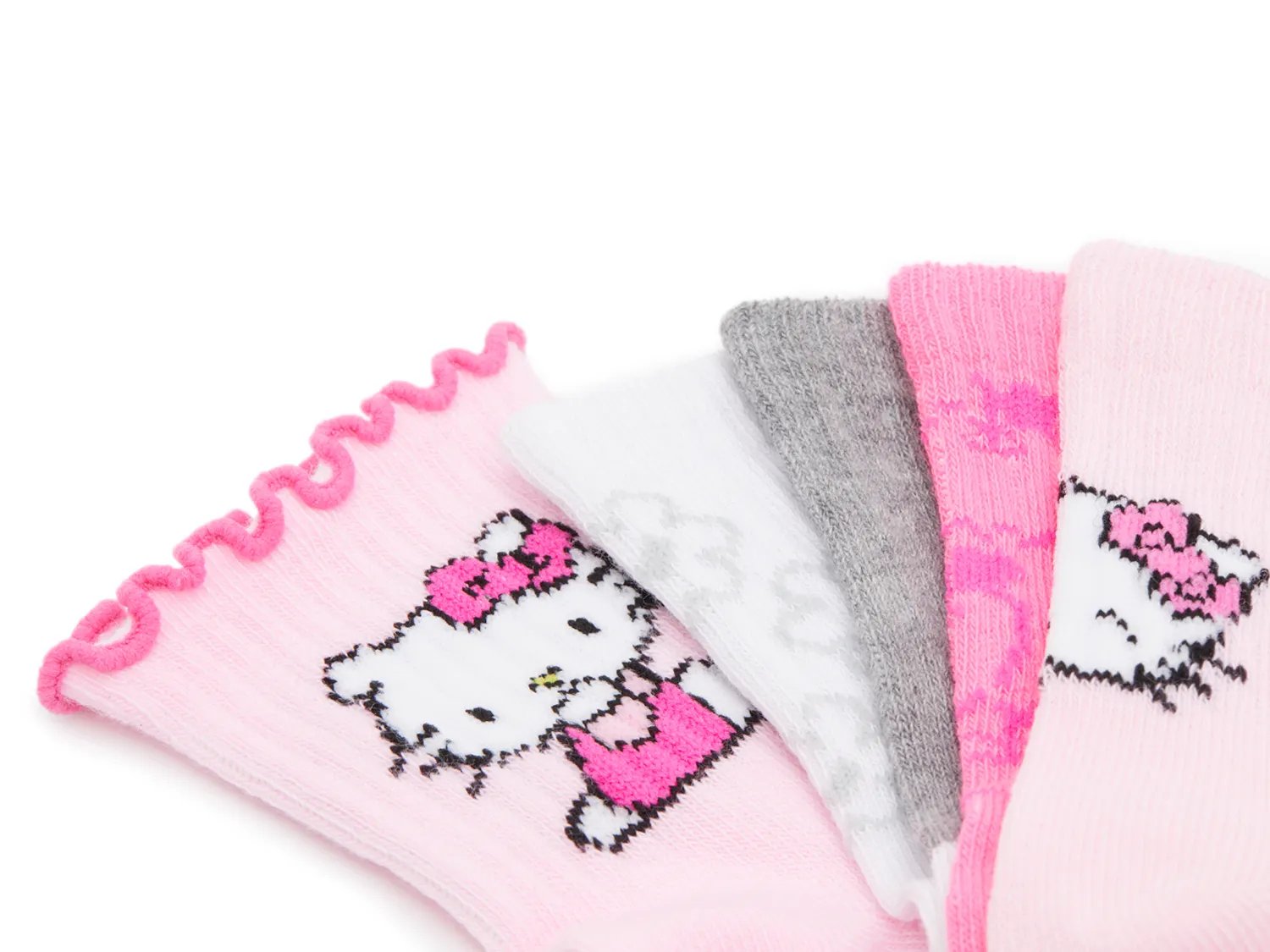 Hello Kitty Kids' Quarter Ankle Socks - 5 Pack