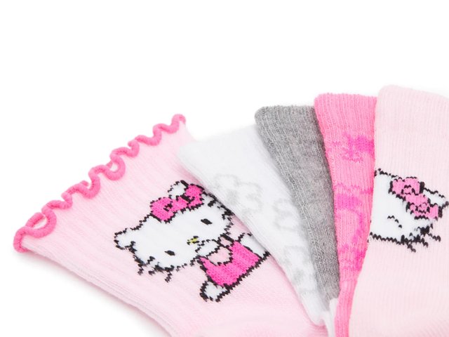 High Point Design Hello Kitty Kids' Quarter Ankle Socks - 5 Pack - Free Shipping | DSW