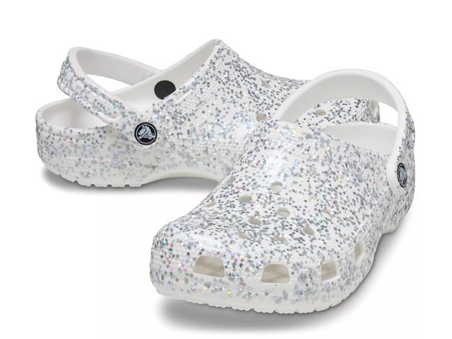 White glitter crocs top