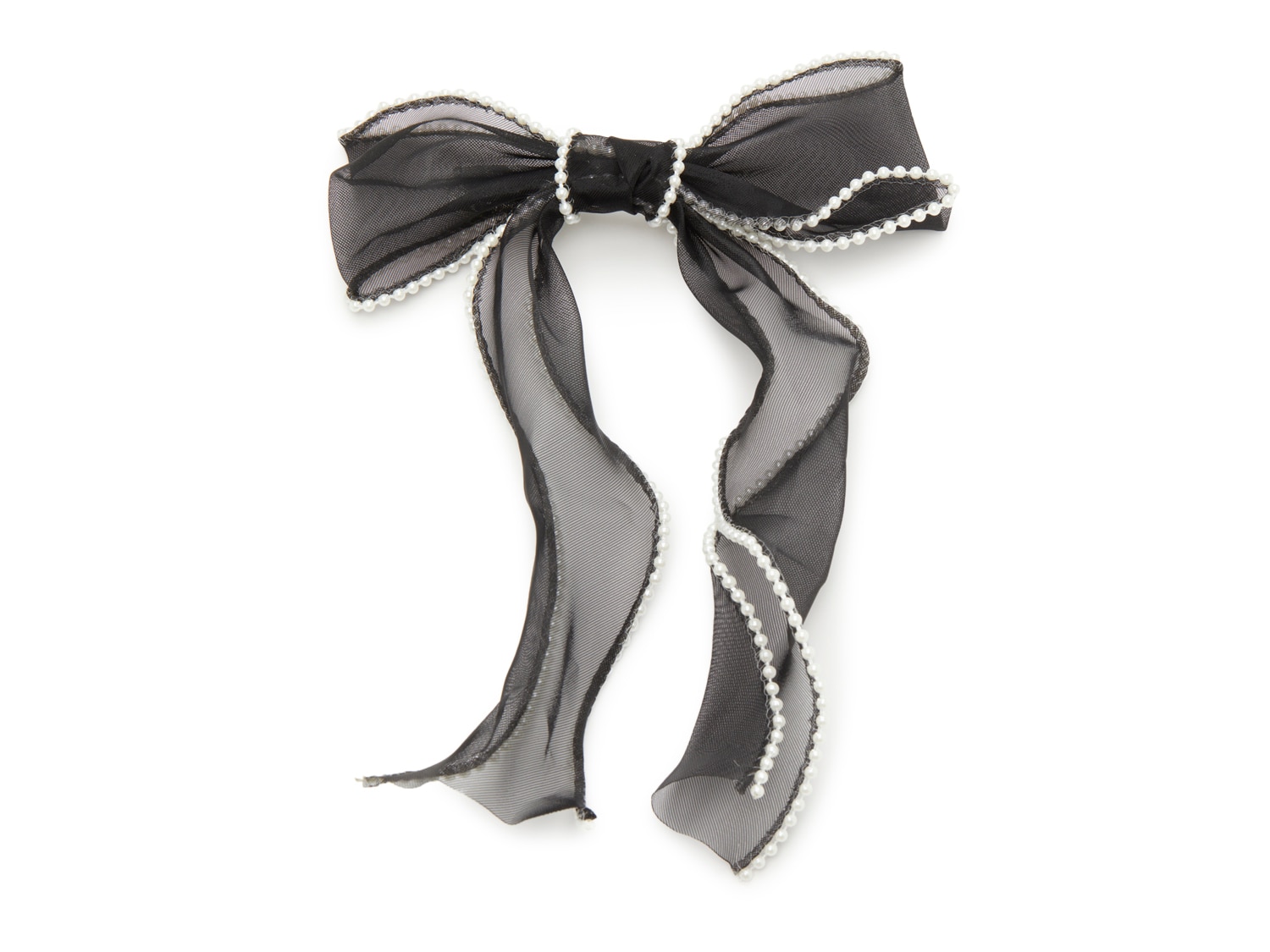 Pearl-Trimmed Bow Hair Clip