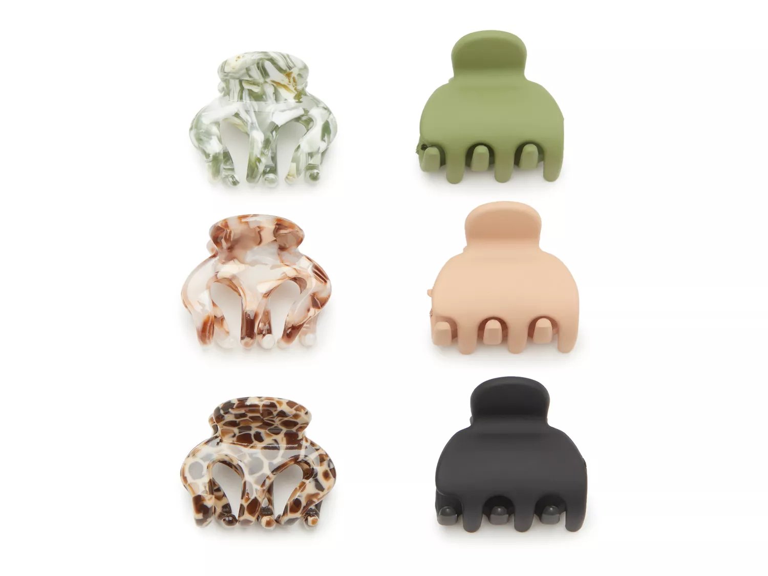 Mini Claw Hair Clip Set - 6 Pack