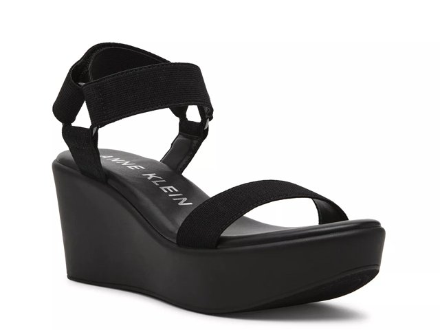 Anne Klein Women s Phi Platform Wedge Sandals Black Size 10