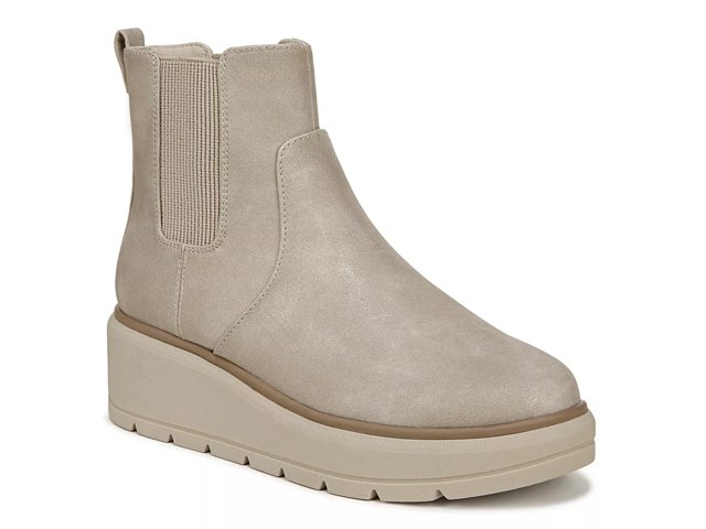 Dr. Scholl s Women s Nice Day Max Chelsea Boots Oyster Faux Leather Size 8.5 M