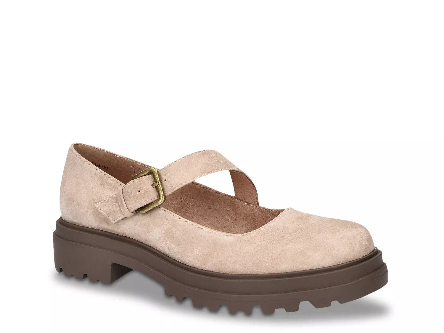 Bella Vita Extra Wide Width Britt Mary Jane Loafer | Women's | Almond Suede | Size 6.5 | Loafers | Block | Lug | Mary Jane | Platform