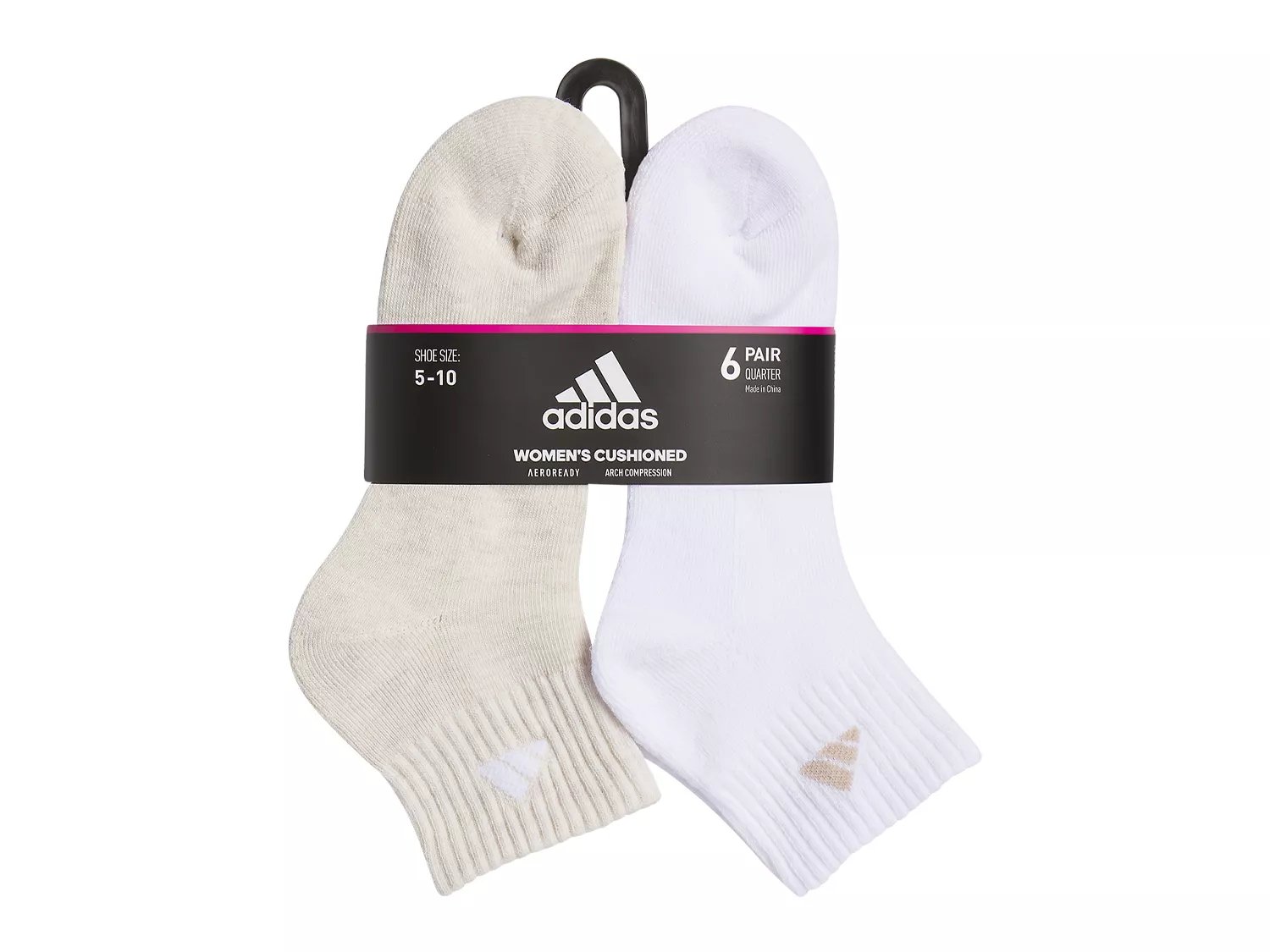 Athletic Cushioned Women's Quarter Ankle Socks - 6 Pack