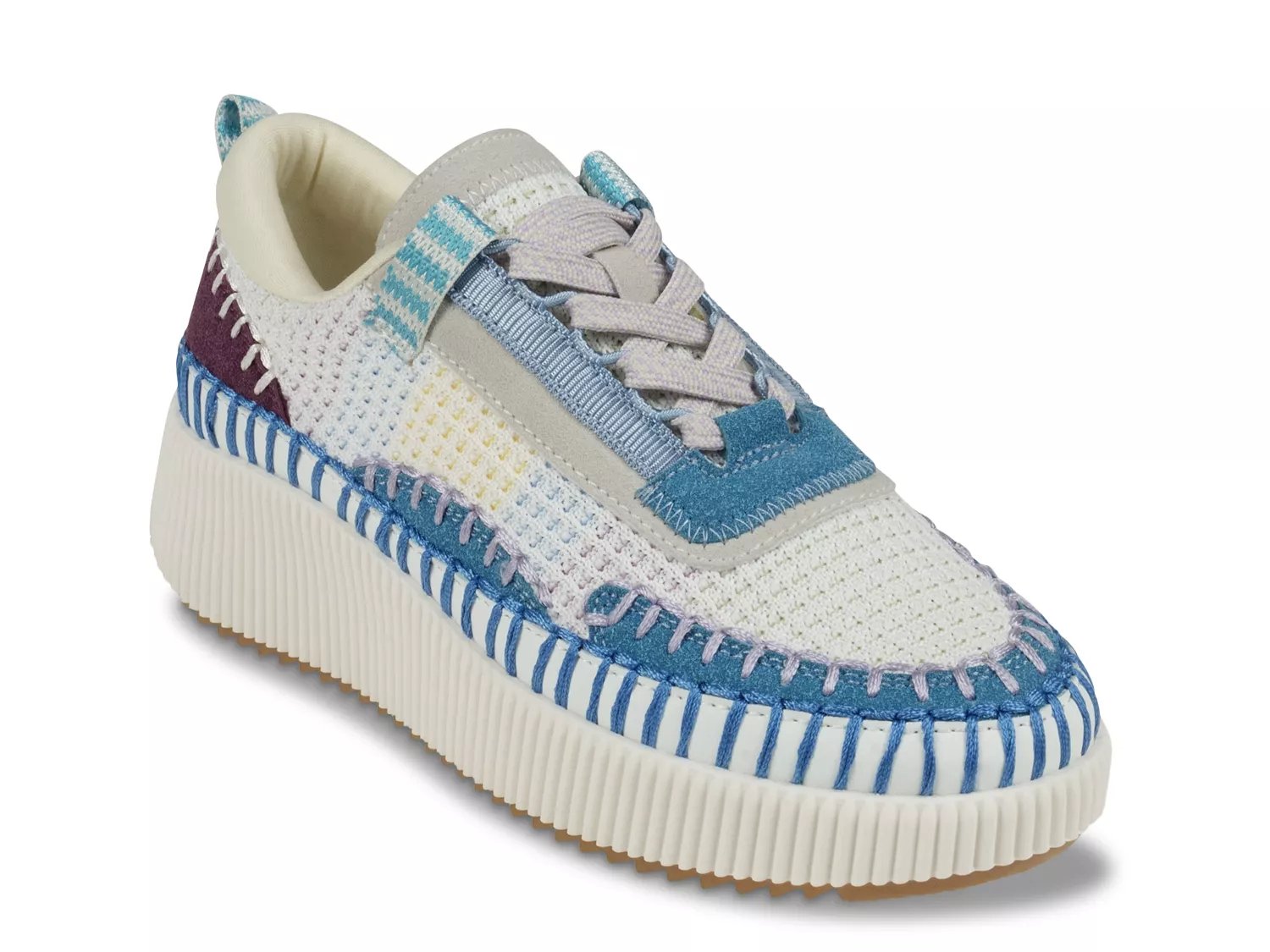 GC Shoes Ceci Sneaker | Women's | Blue/Off White/Brown Color Block | Size 7 | Sneakers | Wedge