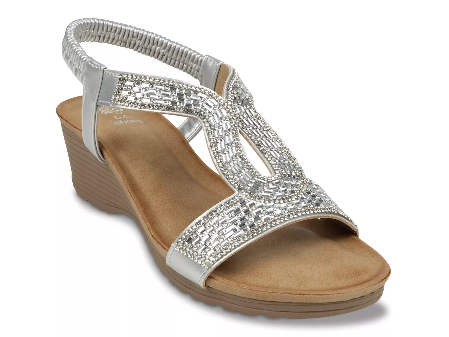 GC Shoes Celestia Sandal | Women's | Silver Metallic | Size 8 | Sandals | Slingback